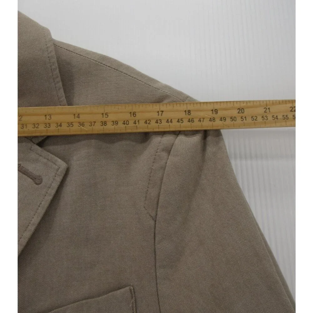 LL Bean Sport Coat 44 Taupe Field Blazer Safari Utility Jacket Canvas